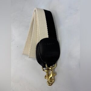 Clare V. Black Cream Stripe Strap NWOT